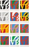 Robert Indiana, Book of Love, 1996, The complete set of 12 screenprints in colours, on A.N.W. Crestwood Museum Edition paper, with full margins, with accompanying 12 poems,