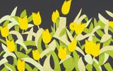 Alex Katz, Yellow Tulips, 2014, Screenprint in colours, on 4-ply Museum Board, the full sheet,
