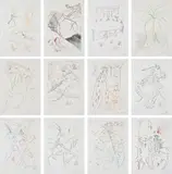 La quête du Graal (The Quest for the Grail) by Salvador Dalí, The complete set of 12 drypoints in colours, on Arches paper, with full margins, with title page and text,, sold Jun 2015