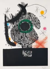 Polyphème (Cyclops) by Joan Miró, 1968, Etching and aquatint with carborundum in colours and cement embossing, on Mandeure paper, with full margins,, sold Jun 2015