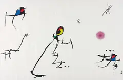 Barcelona: plate 10 by Joan Miró, 1972-73, Etching with aquatint and carborundum in colours, on Guarro paper (with Sala Gaspar watermark), the full sheet,, sold Jun 2015