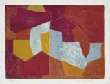 Composition in Carmine-Red, Brown, Yellow, and Grey by Serge Poliakoff, 1956, Lithograph in colours, on BFK Rives paper, with full margins,, offered Jun 2015