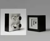 Martha Boto, Dynamo Chronomatique, 1969, Metal (painted and polished), with mylar and coloured cellophane inserts, lights and motor component,
