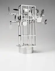 Nicolas Schöffer, Chronos X, 1971, Stainless steel, polished metal mirror disques, with motor,
