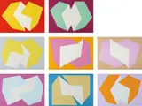 Charles Hinman, Album No. 1; and Untitled, 1974, Nine prints, including the complete set of eight screenprints in colours, with embossing, and another screenprint in colours, on thick wove paper, the full sheets,