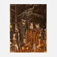 Lee Mullican, Untitled, 1958, mixed media on paper