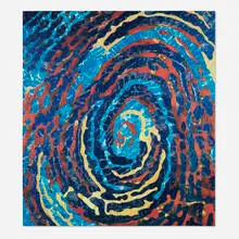 Tony Berlant, Emerald Bay #8-1998, 1998, found metal collage with steel brads on wood