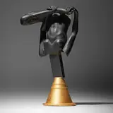 Robert Graham, Black Torso Fragment, 1980, patinated bronze, gold leaf