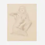 Robert Graham, Untitled (Woman Kneeling), 1989, graphite on Strathmore