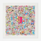 Takashi Murakami, A Sketch of Anywhere Door (Dokodemo Door) and an Excellent Day, 2020, screenprint in colors
