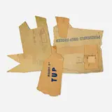 Robert Rauschenberg, Cardbird V (from the Cardbird series), 1971, offset lithograph and screenprint in colors with collage of tape and staples mounted to corrugated cardboard