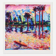 Echo Park III by Carlos Almaraz, 1990, screenprint in colors, sold Jan 2025
