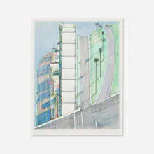 Wayne Thiebaud, Palm Ridge (from the Recent Etchings II portfolio), 1980, colored pencil over etching and aquatint in colors on Somerset