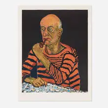 Alice Neel, Portrait of John Rothschild, 1980, lithograph in colors