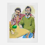 Alice Neel, Geoffrey Hendricks and Brian, 1980, screenprint in colors