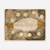 Demi-poisson (from the Las mujeres portfolio) by Rufino Tamayo, 1969, lithograph in colors, sold Jan 2025