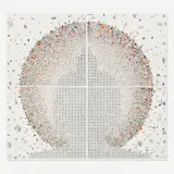 Gonkar Gyatso, Shambala of the Modern Times, 2009, inkjet print with gold and silver leaf in four parts