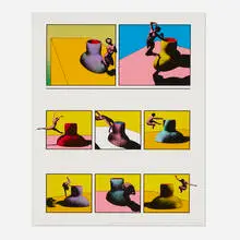 Ken Price, Acrobatic Figurine Cups (from the Figurine Cup series), 1970, lithograph in colors