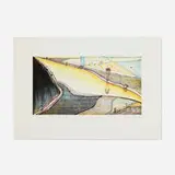 Wayne Thiebaud, Hill River, 2002, etching and aquatint in colors