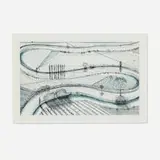 Wayne Thiebaud, River Turns, hard-ground etching with drypoint