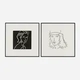 Alex Katz, Untitled #4; Untitled #6 (two works from the Gloria portfolio), 2005, etching
