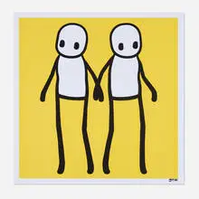 Stik, Holding Hands (Yellow), 2020, offset lithograph in colors