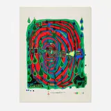 Friedensreich Hundertwasser, Sad not so sad in rainshine (from the Rainday on a rainy day series), 1968, screenprint in colors with embossing
