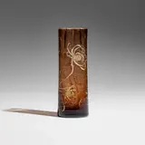 Galle, Early vase with teasel, c. 1890, acid-etched, enameled and gilt glass