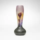 Daum, Vase with crocuses, c. 1900, acid-etched, wheel-carved and martelé cameo glass