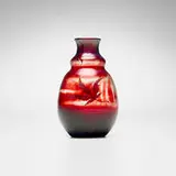 Émile Gallé, Vase with Japanese maple leaves and blowballs