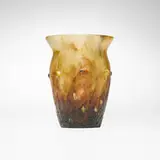 Joseph Gabriel Rousseau, Feuilles mouchetées vase, c. 1924, pâte de verre