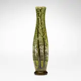 Daum, Scenic vase, c. 1900, acid-etched and enameled glass