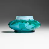 Vase with dandelions by Daum, c. 1900, acid-etched, fire-polished and martelé cameo glass, sold Nov 2025