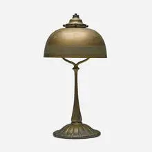 Desk lamp by Tiffany Studios, c. 1910, acid-etched and gilt bronze, sold Nov 2025