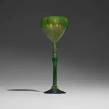 Floriform vase by Tiffany Studios, c. 1898-1900, hand-blown Favrile glass, sold Nov 2025
