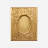 Pine Needle picture frame by Tiffany Studios, c. 1910, gilt bronze, Favrile glass, sold Nov 2025