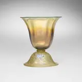 Tiffany Studios, Vase with Cypriote foot, c. 1900-03, hand-blown Favrile glass