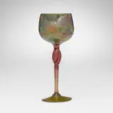 Amédée de Caranza, Decorated goblet, c. 1900, hand-blown iridized glass