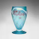 Ludwig Sütterlin, Decorated vase, c. 1905, hand-blown and enameled glass
