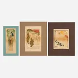 Messaline, Théâtre de Monte-Carlo (from Les Maîtres de l'Affiche); Salons des Cent (from Les Maîtres de l'Affiche); Le Sillon (from Les Maîtres de l'Affiche) by Vincent Lorant-Heilbronn, Alphonse Mucha, and Fernand Toussaint, lithograph on paper, sold Nov 2025