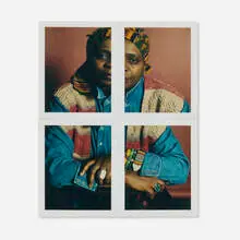 Dawoud Bey, Shirley, 1993, unique Polaroid Polacolor Pro 100 print in four parts