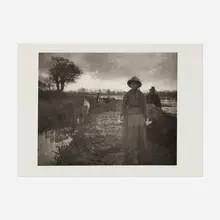Peter Henry Emerson, Poling the Marsh Hay, 1886, vintage platinum print from glass negative
