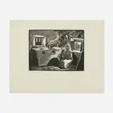 Barbara Latham, Taxco Kitchen, 1932, wood engraving