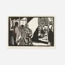 Barbara Latham, Taos Indians, c. 1932-35, wood engraving