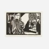 Barbara Latham, Taos Indians, c. 1932-35, wood engraving