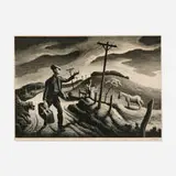 The Boy by Thomas Hart Benton, 1948, lithograph, sold Nov 2023
