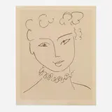 Pour Versailles (from La pompadour portfolio) by Henri Matisse, 1951, lithograph on Chine appliqué, sold Nov 2023