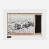 Christo, Wrapped Reichstag, 1994, offset lithograph in colors, fabric swatch