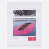 Christo, Surrounded Islands, Project for Biscayne Bay, Greater Miami, Florida, 1983, offset lithograph in colors, fabric swatch