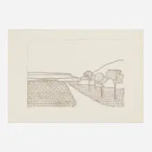 Alena Kučerová, Landscape, 1971, lithograph with embossing